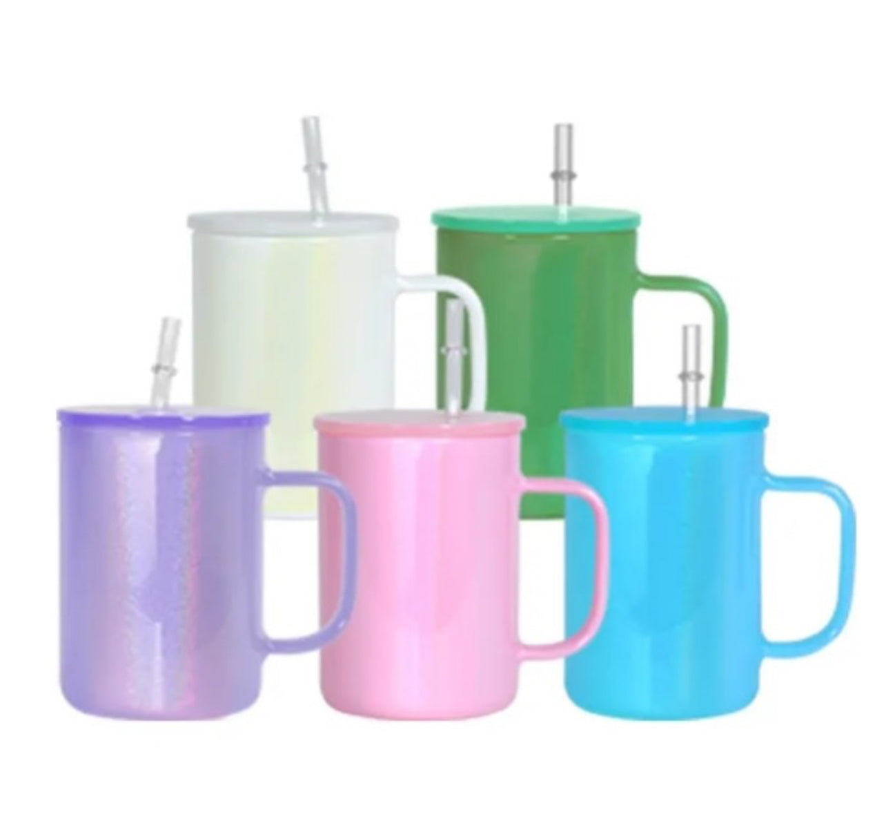 17oz. shimmer glass mugs