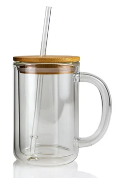 15 oz. glass mug w/handle